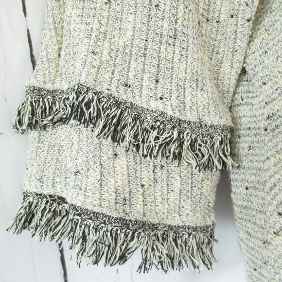 Eri + Ali Sweater Tweed Fringe V Neck - Picture 5 of 8